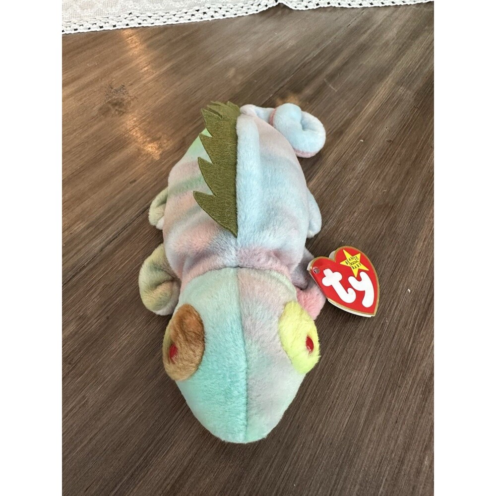 TY Beanie Baby - IGGY the Iguana (tye-dyed w/ spikes) (9.5 inch) - MWMTs